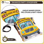 PIRESE Wheels on the Bus Birthday Banner Kit – All-in-One School Bus Party Decor
