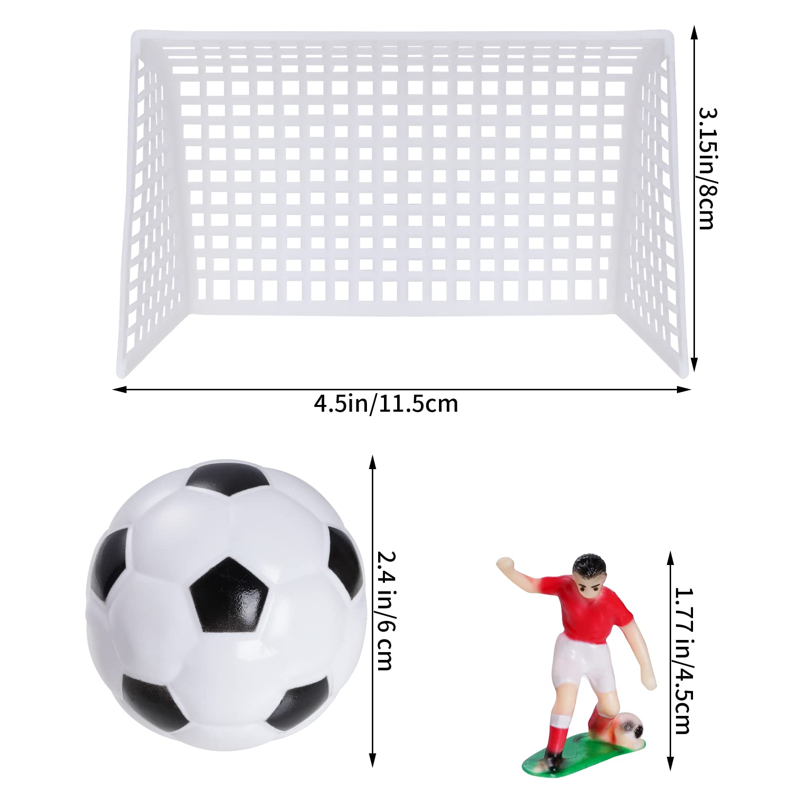 Pistha Soccer Cake Topper Decoration – Soccer Ball, Player & Coach Cupcake Toppers for Sports Parties