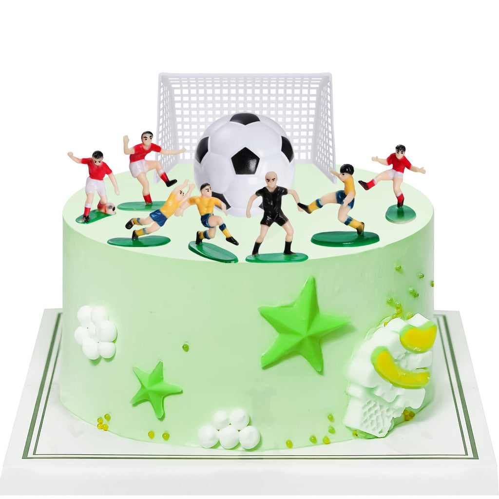 Pistha Soccer Cake Topper Decoration – Soccer Ball, Player & Coach Cupcake Toppers for Sports Parties