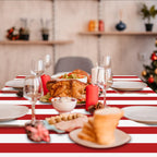 PIXHOTUL Carnival Tablecloths 4-Pack – Red & White Stripe, 51 x 86