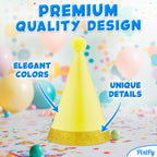 PixiPy Birthday Party Hats – 10 Colorful Cone-Shaped Celebration Headwear for Memorable Parties