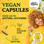 Wild & Organic Chamomile Extract Capsules 800 mg - 180 Count | Relaxation & Digestive Support