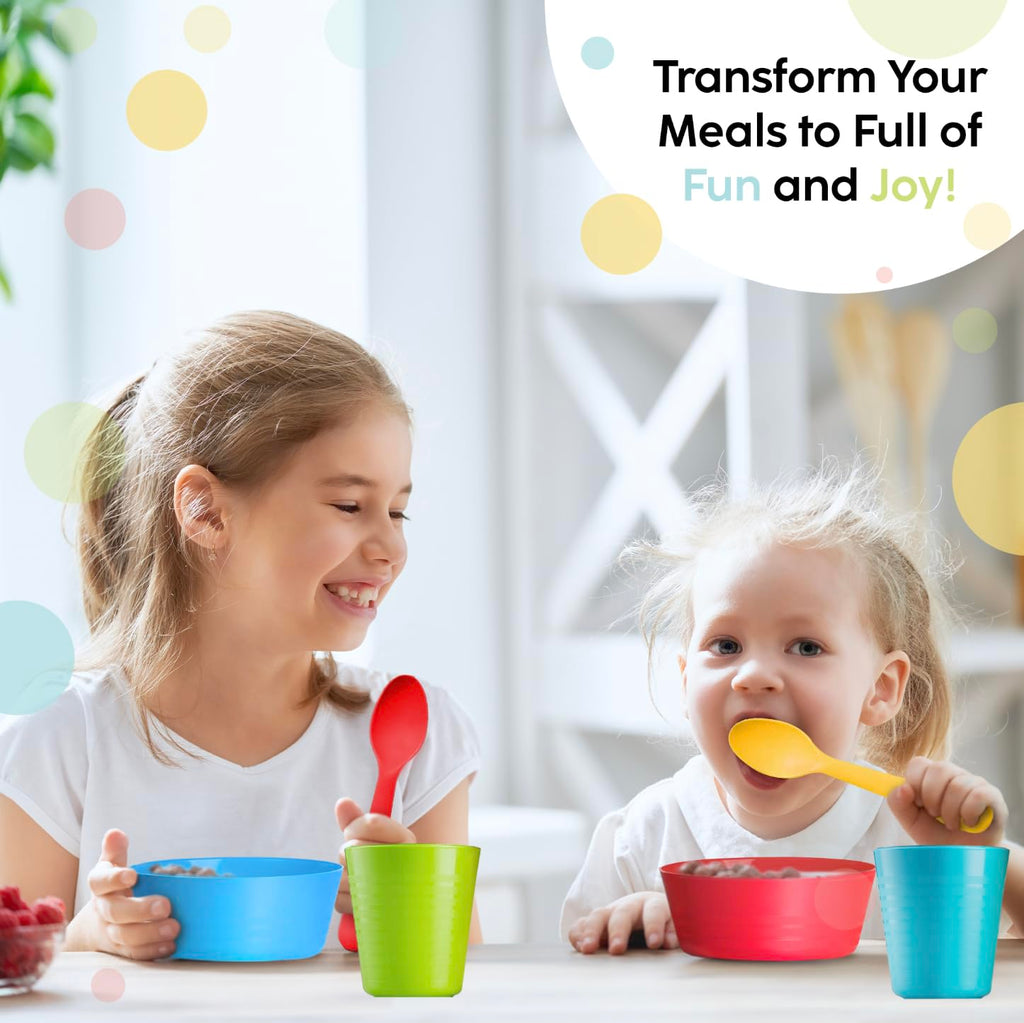 PLASKIDY Kids Cups - 18-Pack 8oz Toddler Tumblers in 9 Colors | BPA Free & Dishwasher Safe