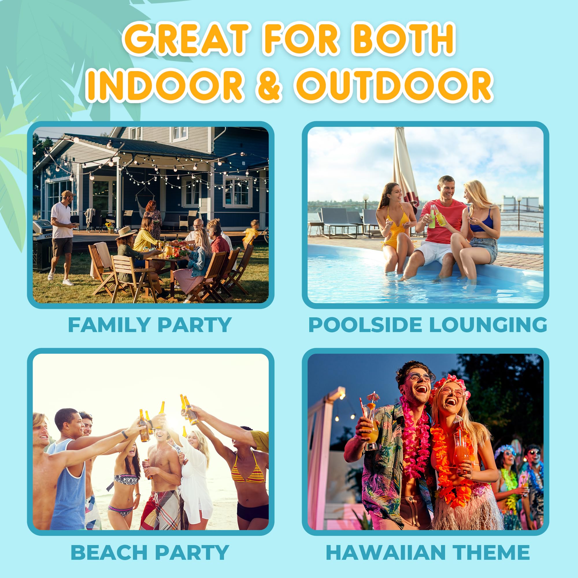 Playbees Inflatable Palm Tree Cooler 28 Inch - Blow Up Palm Tree Party Cooler for Pool Luau & Summer Parties