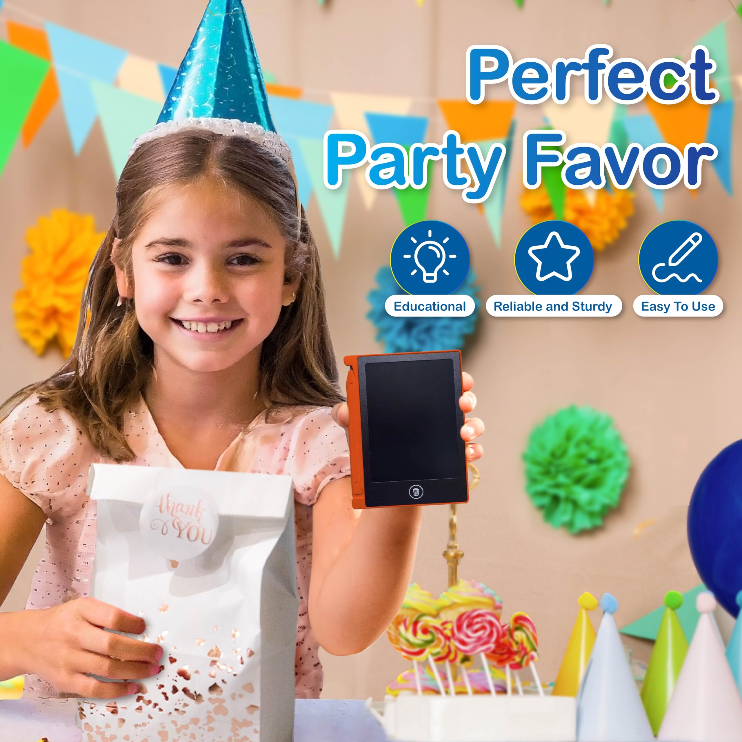 Playtapus Party Favor Mini LCD Writing Tablet – 24 Pack, 4.5-Inch Doodle Boards for Kids