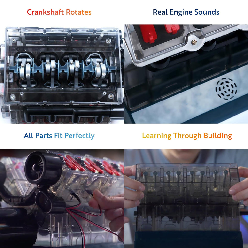 Playz V8 Combustion Engine Model Kit That Runs | Build a Working Mini V8 Engine