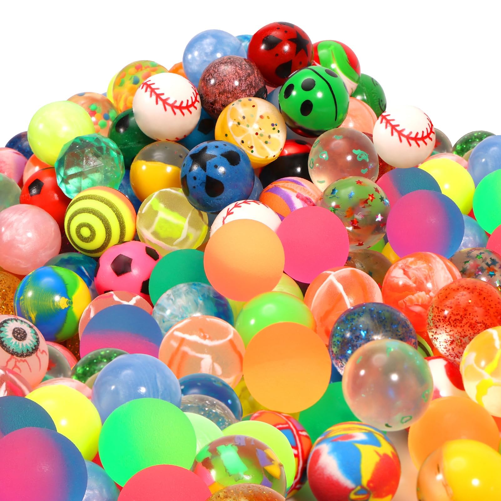 Pllieay 264-Piece Bouncy Balls Bulk | 27mm Mixed Color Rubber Balls for Party Favors, Prizes, Gifts