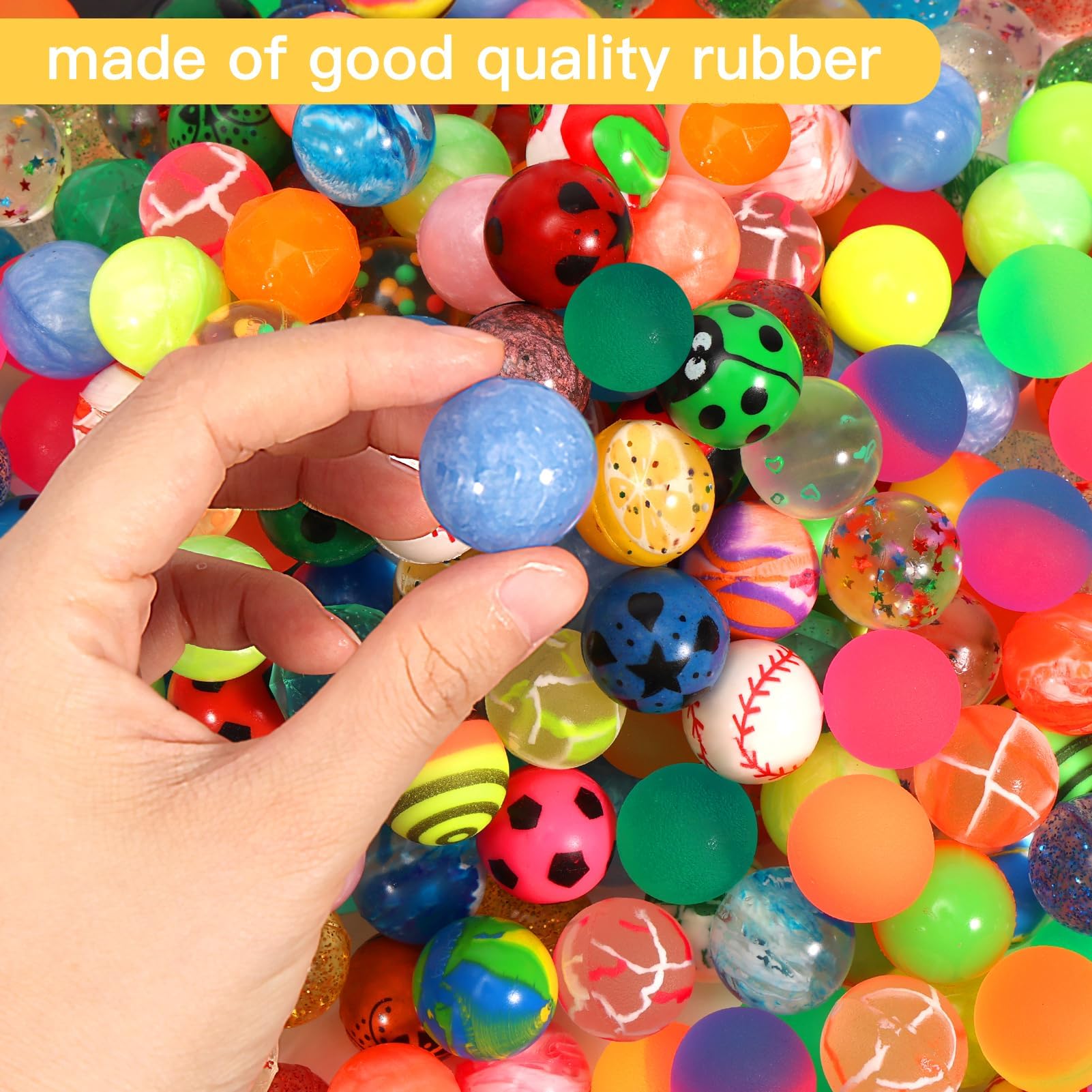 Pllieay 264-Piece Bouncy Balls Bulk | 27mm Mixed Color Rubber Balls for Party Favors, Prizes, Gifts