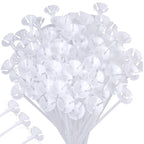 Pllieay 50-Piece Balloon Sticks with Cups – White Plastic Sticks & Base for Parties