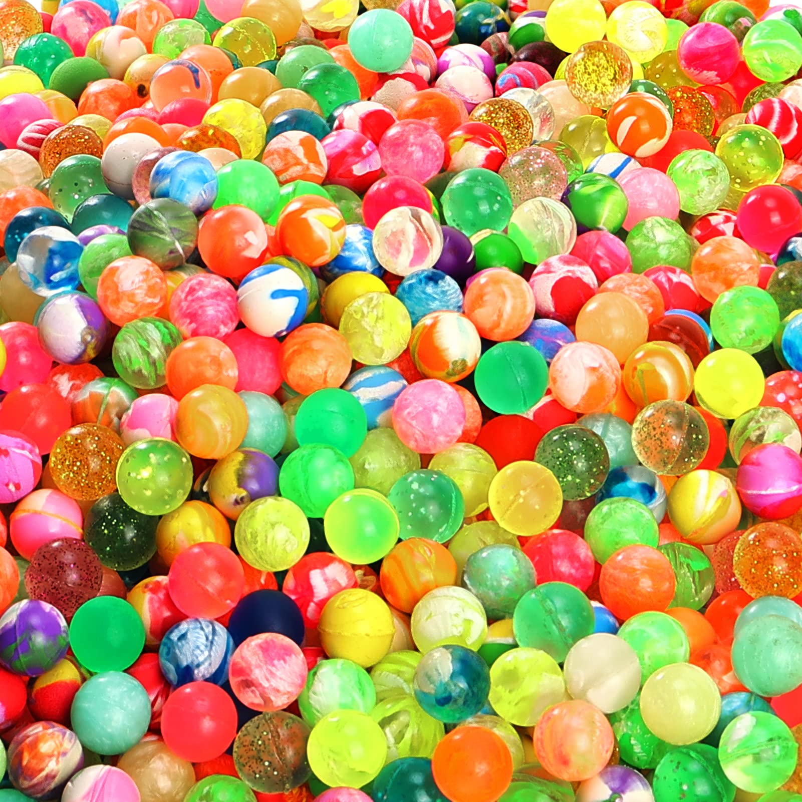 Pllieay 1000pcs Bouncy Balls Bulk - 20mm Colorful Mixed Styles for Party Favors & Gifts