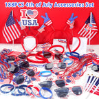 PLOUGVI 188PCS 4th of July Accessories Set | Patriotic Party Favors & Decorations