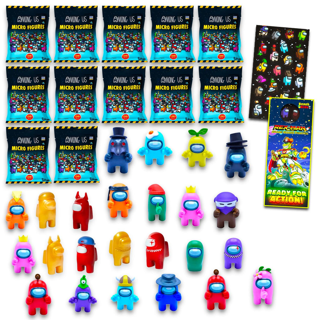 P.M.I. Among Us Party Favors Pack: 12 Blind Bags, Crewmate Figures & Stickers