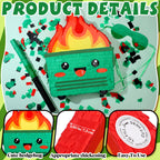 Poen Dumpster on Fire Pinata – Green, 15.75 x 12.6 in Party Pinata with Bat, Blindfold & Confetti