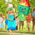 Poen Dumpster on Fire Pinata – Green, 15.75 x 12.6 in Party Pinata with Bat, Blindfold & Confetti