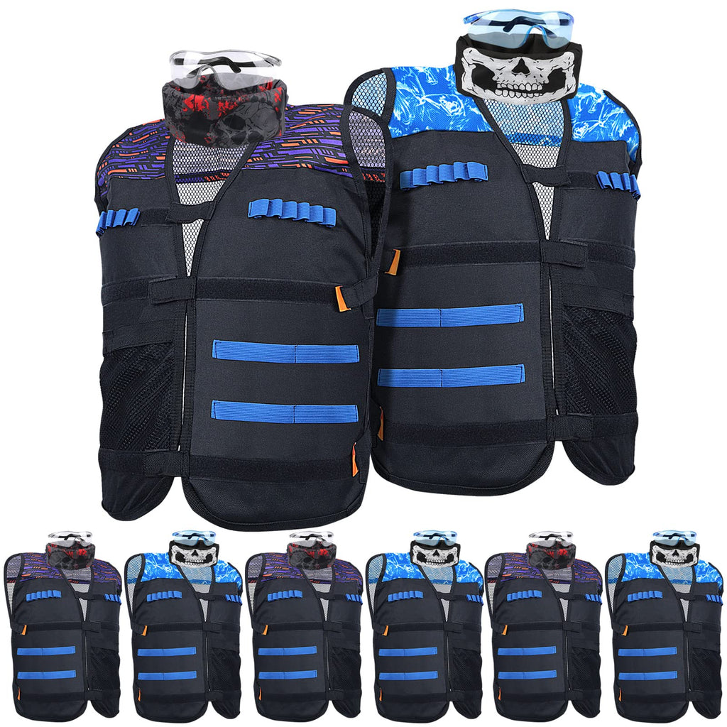 POKONBOY 8-Pack Tactical Vest Kits for Nerf Guns | Kids Birthday Party Gear