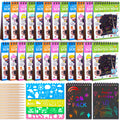 POKONBOY 24 Pack Rainbow Scratch Paper Notebooks – Scratch Art Notes for Kids, Party Favors