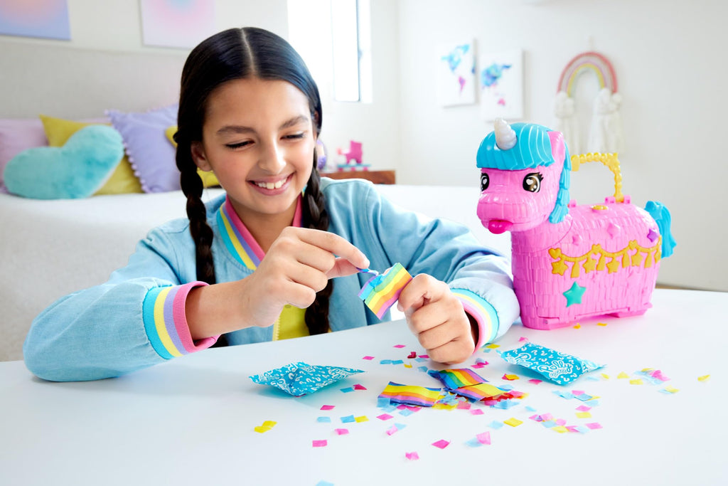 Polly Pocket Unicorn Partilandia Pinata Pencil Case – 2 Mini Dolls & 25+ Party Accessories | Ages 4+