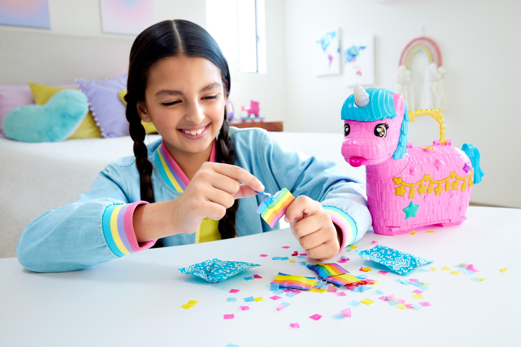 Polly Pocket Unicorn Partilandia Pinata Pencil Case – 2 Mini Dolls & 25+ Party Accessories | Ages 4+