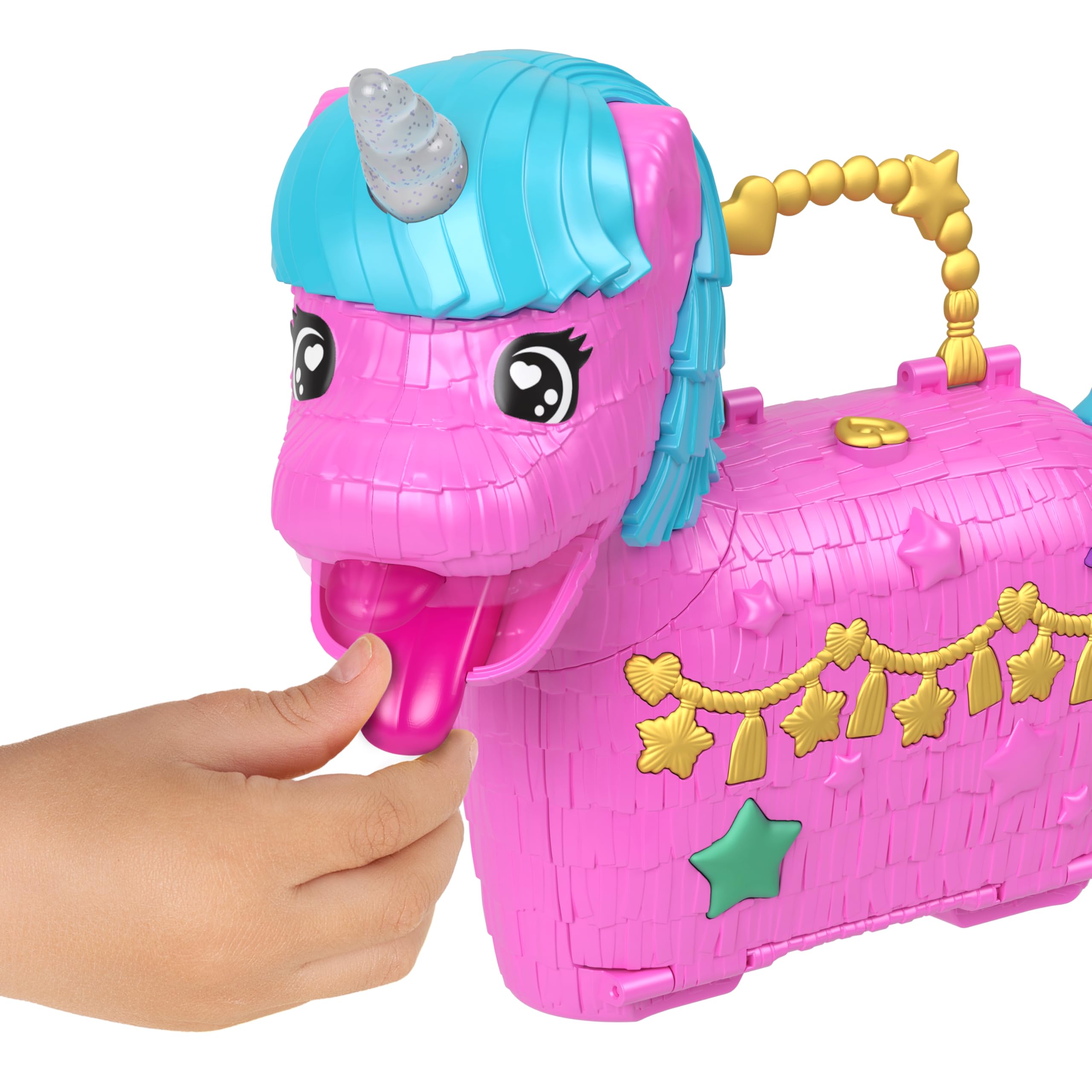 Polly Pocket Unicorn Partilandia Pinata Pencil Case – 2 Mini Dolls & 25+ Party Accessories | Ages 4+