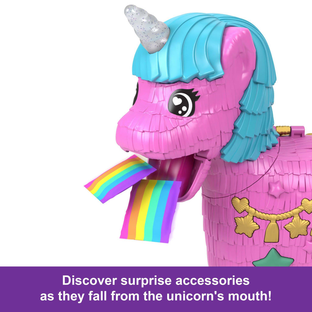 Polly Pocket Unicorn Partilandia Pinata Pencil Case – 2 Mini Dolls & 25+ Party Accessories | Ages 4+