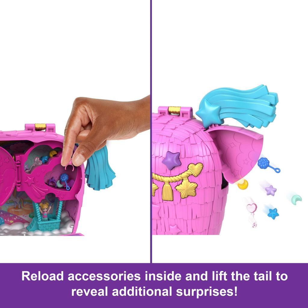 Polly Pocket Unicorn Partilandia Pinata Pencil Case – 2 Mini Dolls & 25+ Party Accessories | Ages 4+