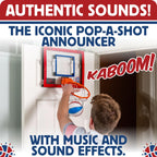 Pop-A-Shot Super Slam Over the Door Mini Basketball Hoop – 2 Balls, Pump, Breakaway Rim, Shatter-Resistant Backboard