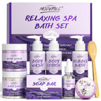 POP MODERN.C Lavender Bath Gift Set – 8-Piece Spa Kit for Women