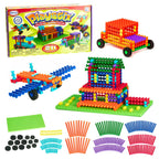 Popular Playthings Playstix Building Sticks Kit – 211 Piece STEM Construction Toy for Kids