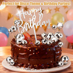 PORANDIA 23-Piece Disco Ball Cupcake Toppers – Happy Birthday Topper Set for Retro 70s Party Decor