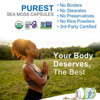 Power By Naturals Sea Moss Plus – Organic Irish Sea Moss with Bladderwrack & Burdock Root, 60 Capsules, 2 Pack