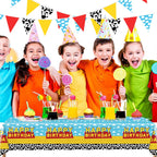 PPXMEEUDC Cartoon Story Party Decorations — Blue Sky Tablecloth, Cloud Print Banner & Flags for Birthday & Baby Shower