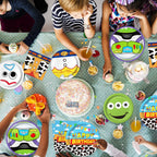 Practice Star 90Pcs Cartoon Birthday Tableware for 30 Guests — Plates & Napkins