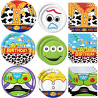 Practice Star 90Pcs Cartoon Birthday Tableware for 30 Guests — Plates & Napkins