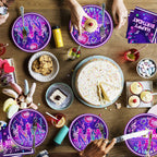Practice Star 144 PCS Pop Music Party Decorations – Plates Napkins Cups Cutlery for 24
