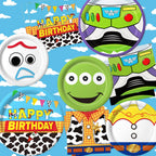 Practice Star 90Pcs Cartoon Birthday Tableware for 30 Guests — Plates & Napkins