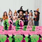 Practice Star 41-Piece Pink & Green Witch Party Decorations – Plates, Napkins & Tablecloth