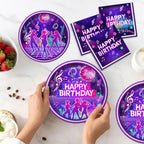 Practice Star 144 PCS Pop Music Party Decorations – Plates Napkins Cups Cutlery for 24