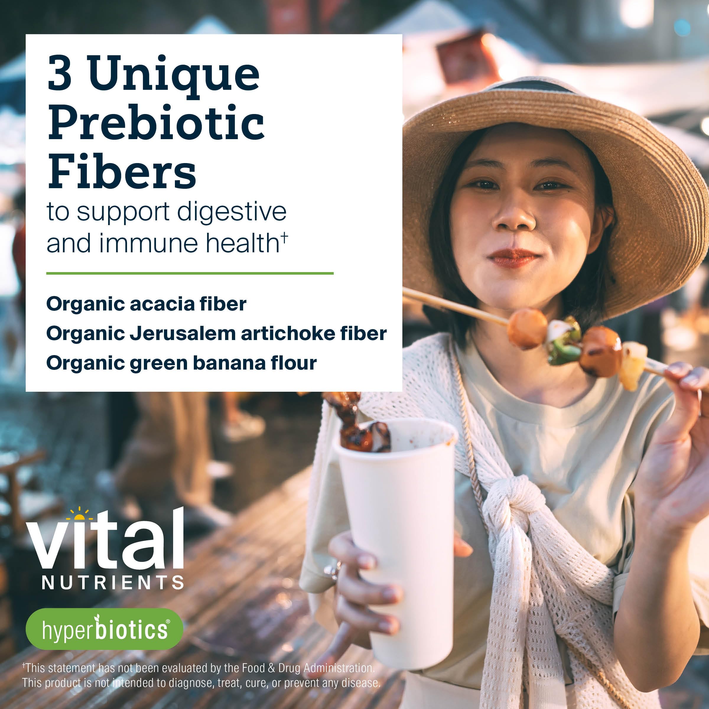 Hyperbiotics Vital Nutrients Bio-Präbiotischer Faserpulver | Darmgesundheit & Verdauungsregelmäßigkeit | 54 Portionen