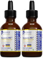 Premier Research Labs Melatonin-ND Liquid Drops — Sublingual, Organic, Vegan (2 x 2 oz)