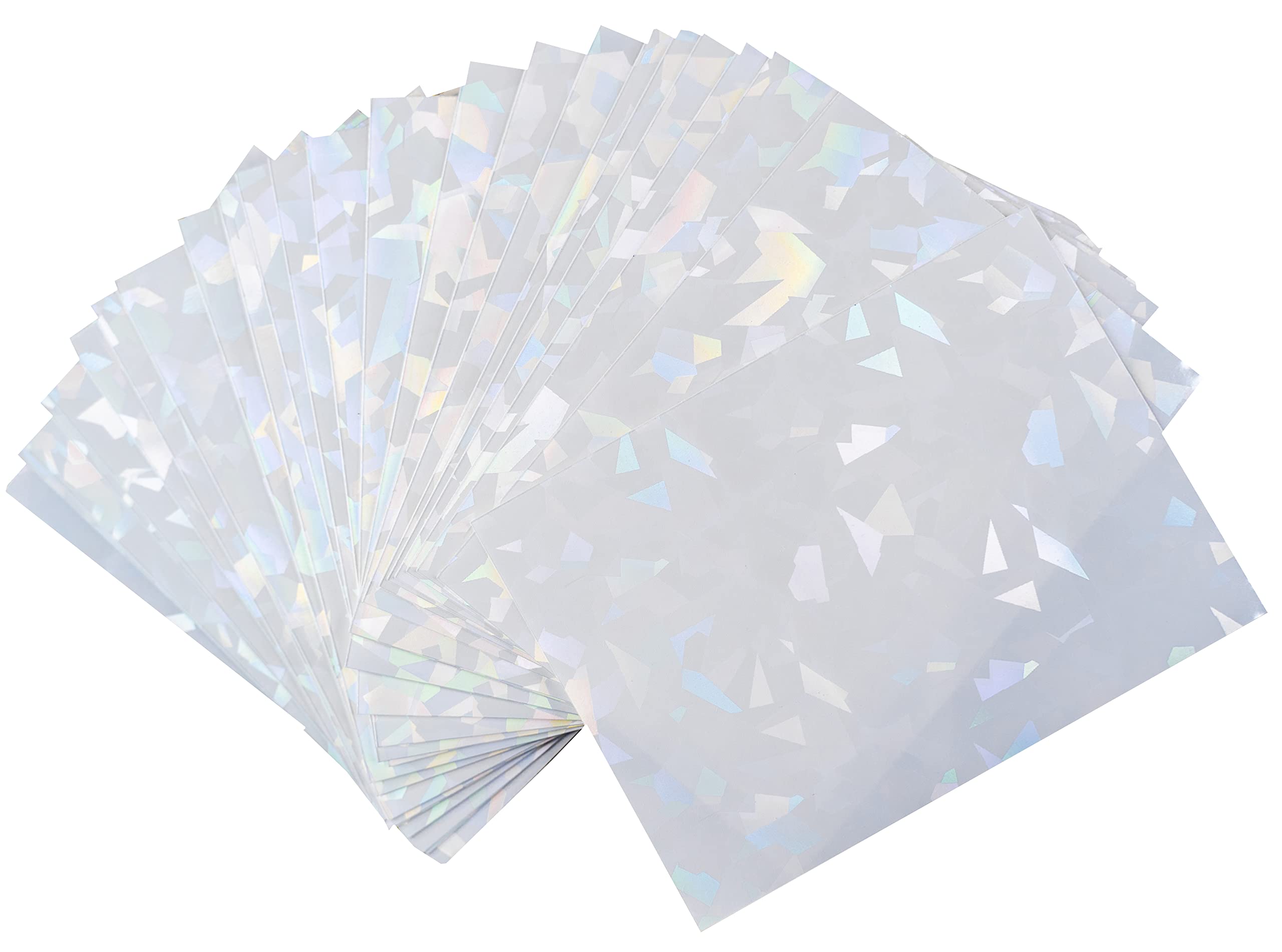 Premium Preferred Protection 100 White Holographic Card Sleeves – Standard Size, Fits Pokemon, MTG, Metazoo