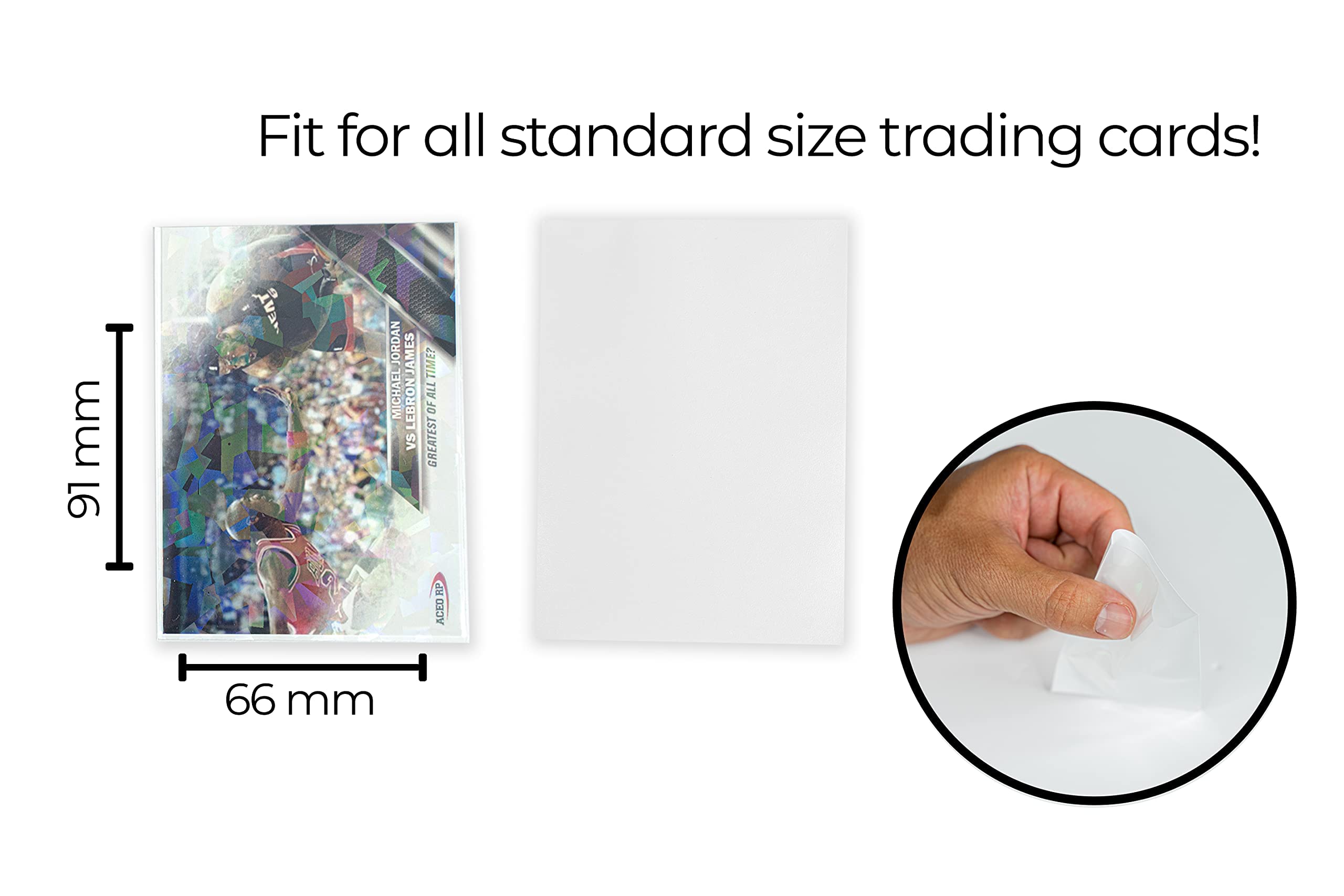 Premium Preferred Protection 100 White Holographic Card Sleeves – Standard Size, Fits Pokemon, MTG, Metazoo
