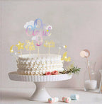 Pretyps 13Pcs Glitter Cloud 9 Cake Toppers – Star Moon Cupcake Decoration Set
