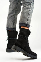 PRIMO women charming black suede baggers boots