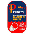 Princes Skinless & Boneless Mackerel Fillets Rich Tomato Sauce 125g (Case of 10)