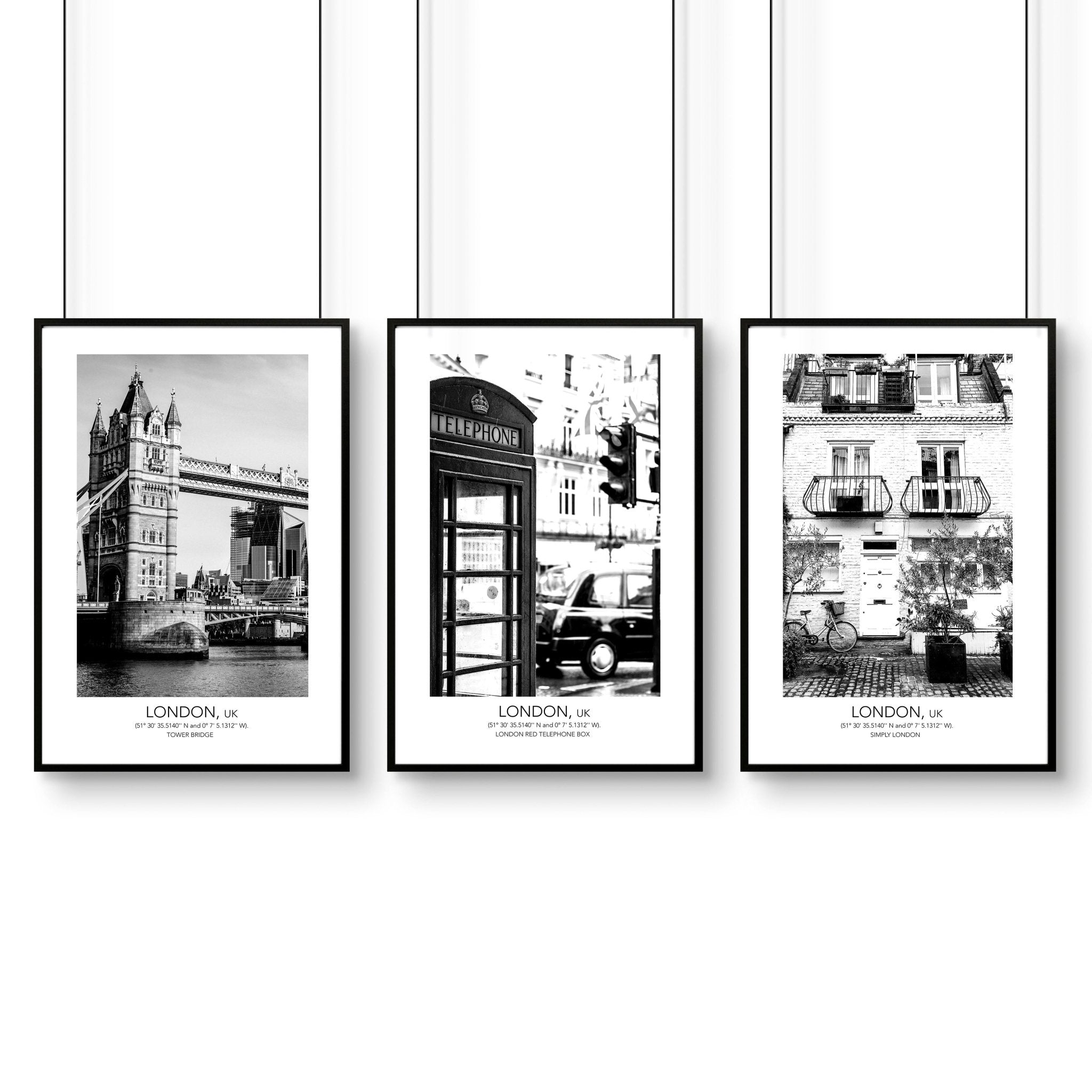 Set of 3 Prints for Living Room | London Wall Art