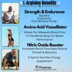 PRISTINE'S L Arginine 1000mg Capsules | 90 Day Supply | Nitric Oxide & Pre-Workout