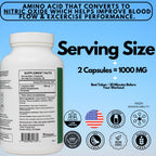 PRISTINE'S L Arginine 1000mg Capsules | 90 Day Supply | Nitric Oxide & Pre-Workout