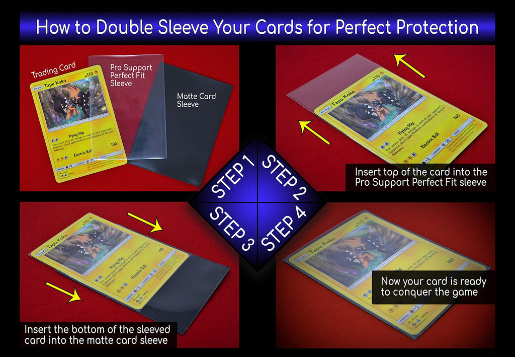 Pro Support 400 Premium Ultra Clear Card Sleeves – Standard Size, Double-Sleeve Ready, Pokemon & MTG Compatible