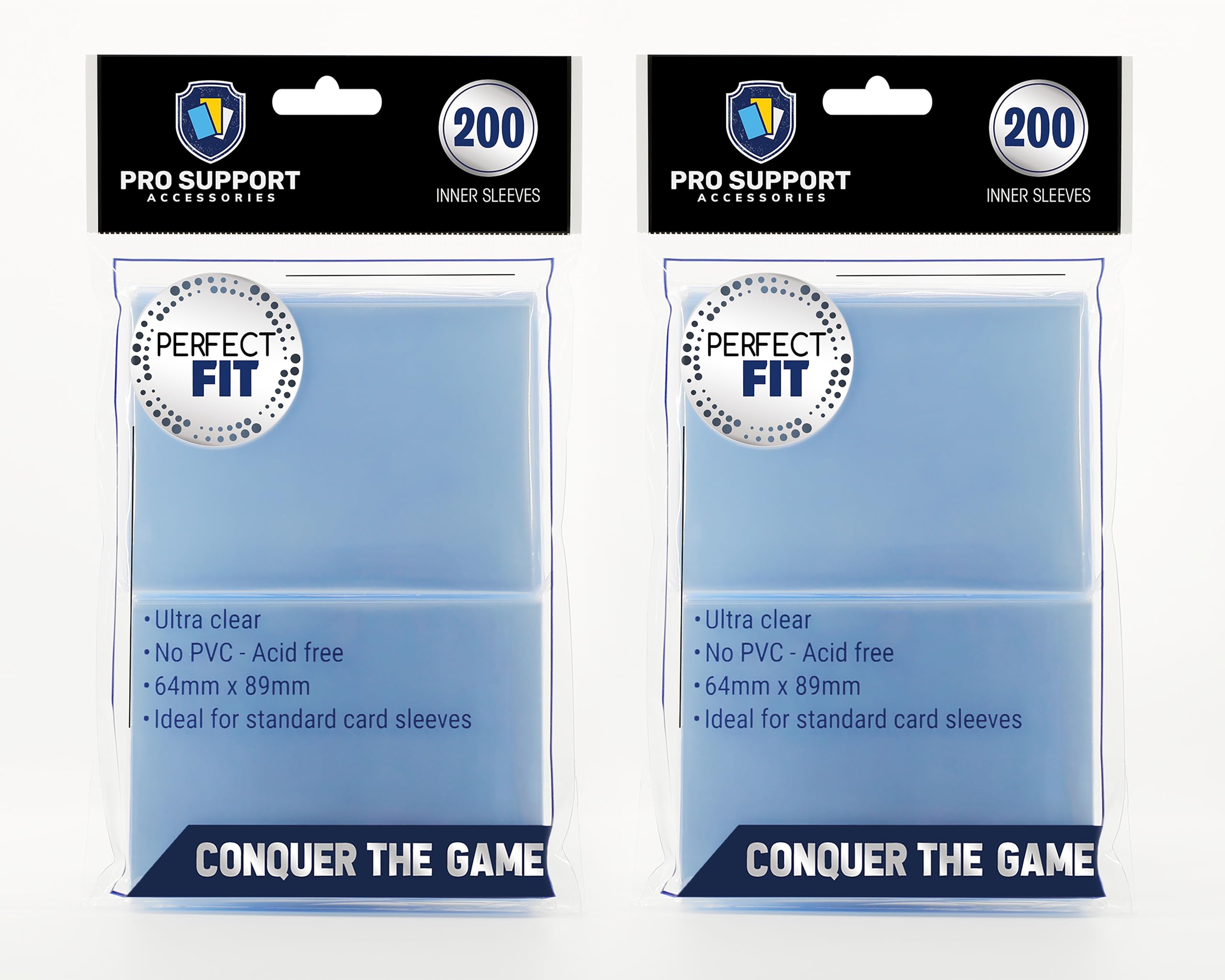 Pro Support 400 Premium Ultra Clear Card Sleeves – Standard Size, Double-Sleeve Ready, Pokemon & MTG Compatible