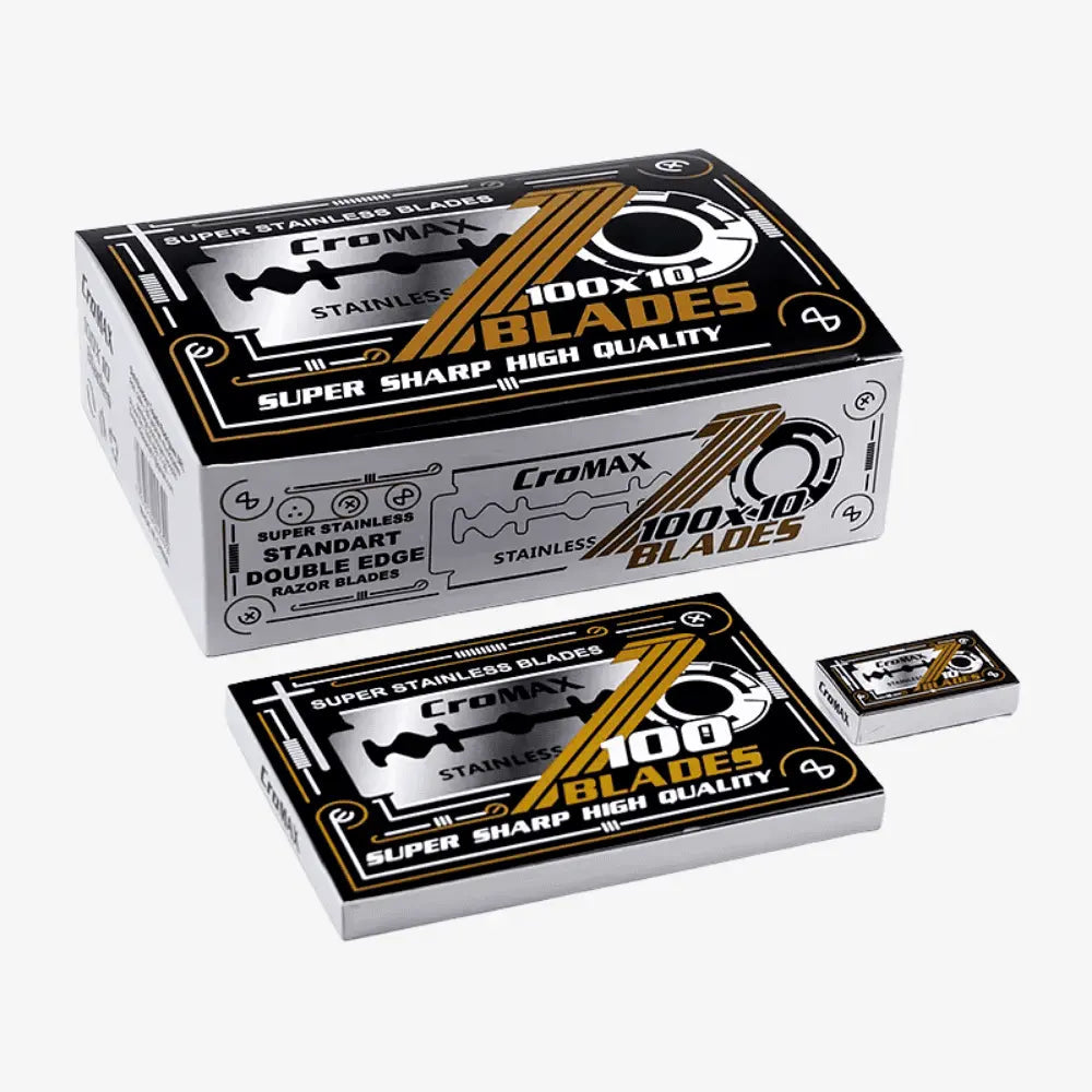 CroMAX Stainless Steel Double Edge Razor Blades – 10 Pack